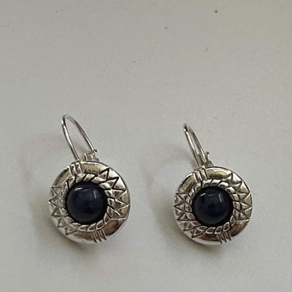 925 sterling Silver Lapis Earrings​ - Picture 2 of 5
